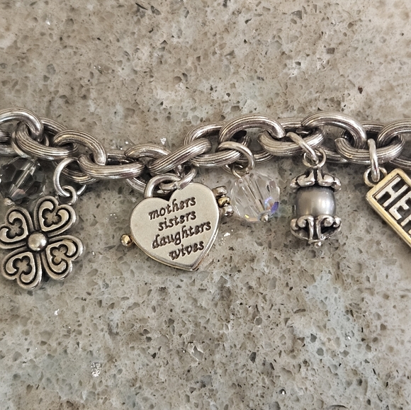 Brighton Power of Pink Chunky Silver Plated Charm Bracelet - Picture 6 of 9